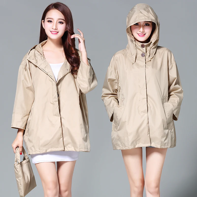 Женская куртка модная однотонная короткая дождевая уличный водонепроницаемый
