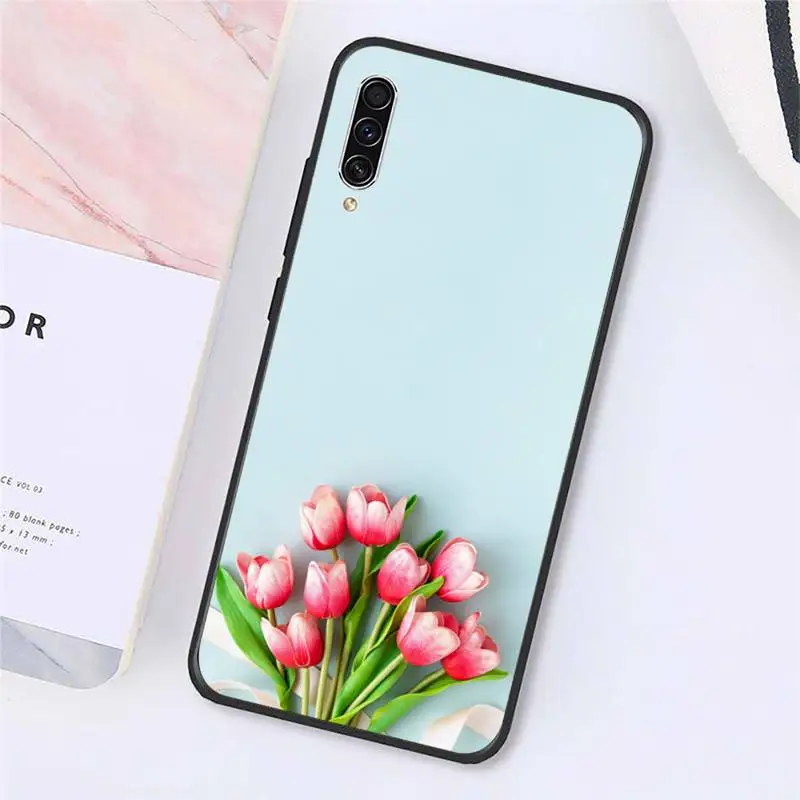 

Tulip flower pattern Phone Case For Samsung galaxy S 9 10 20 A 10 21 30 31 40 50 51 71 s note 20 j 4 2018 plus