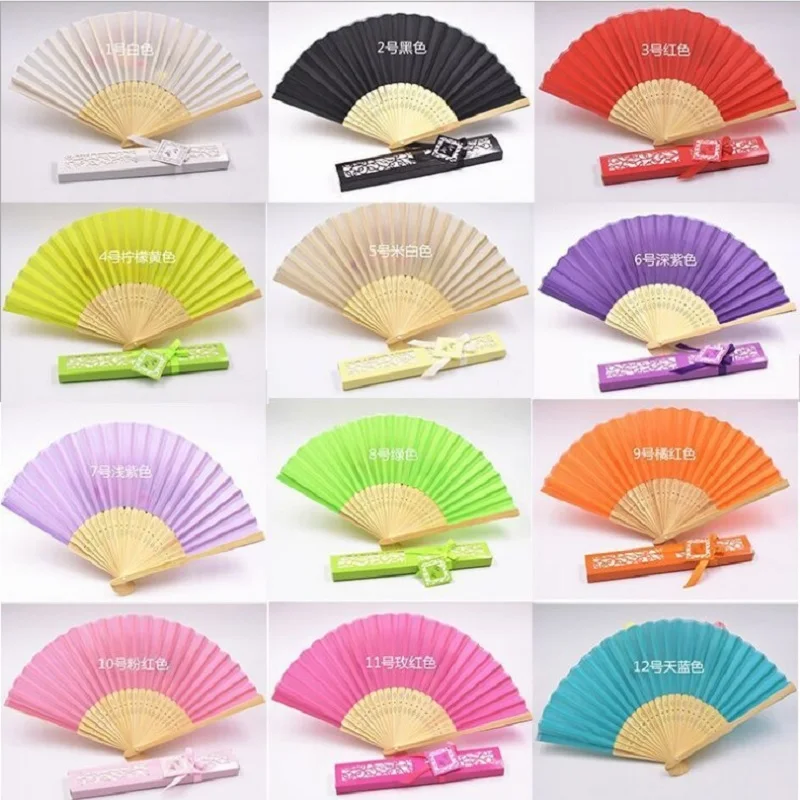 

20 шт., свадебные сувениры, шелковые вееры, шелковые вееры