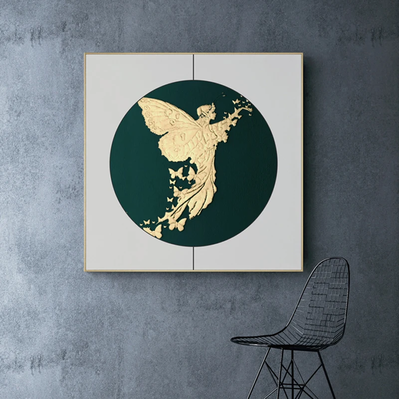 Простая темно-зеленая винтажная декоративная живопись светлая Роскошная