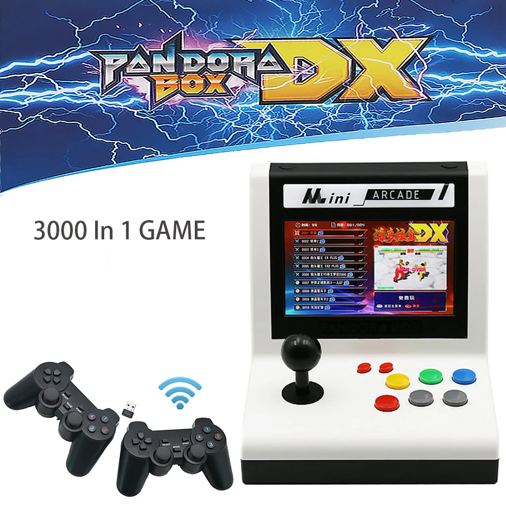 

7-дюймовый мини-игровой автомат Pandora DX 3000 в 1, игровая 3d-приставка Pandora's Box DX Arcade Bartop, аркадная консоль с USB геймпадом