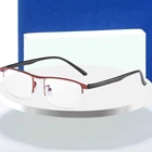 Новое поступление, очки в оправе из сплава для мужчин и женщин, Полуободковые очки в деловом стиле с защитой от синего излучения, очки для близорукости, Лидер продаж