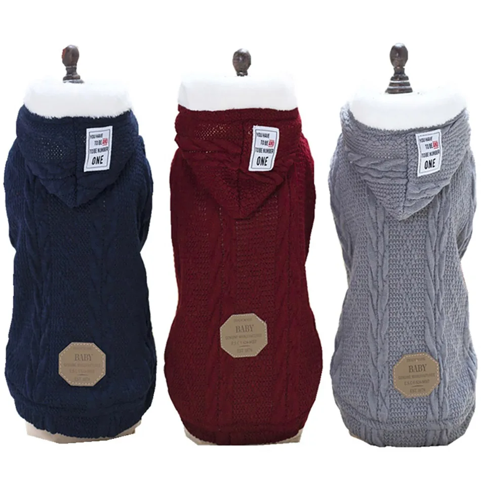 

Warm Dog Sweater Winter Coat Pet Clothes For Small Medium Dog Clothing French Bulldog Clothes Puppy Cotton Outift Knitted York