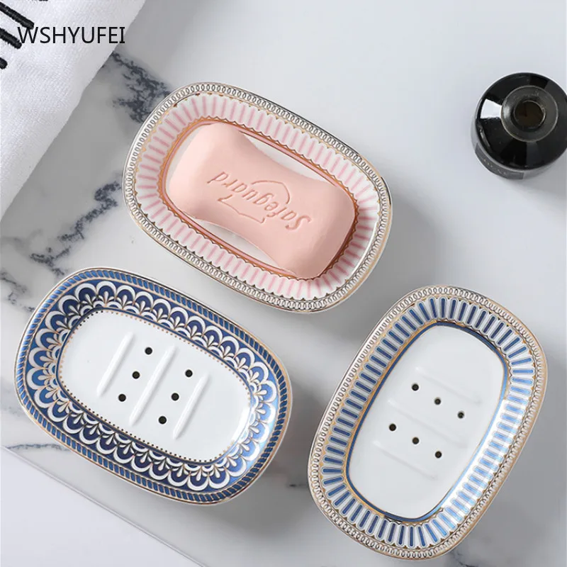 nordic light luxury ceramic soap dish soap container jewelry watch storage rack hotel household shower tray bathroom decoration free global shipping