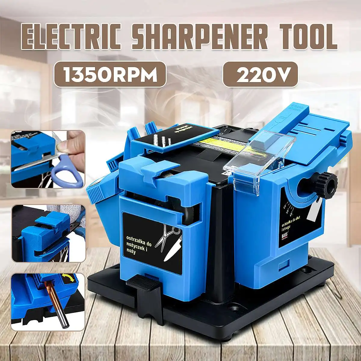 

96W Multifunction Electric Sharpener Household Grinding Tool Sharpening Drill For Knife Twist Drill Scissor Chisel Grinder 220V