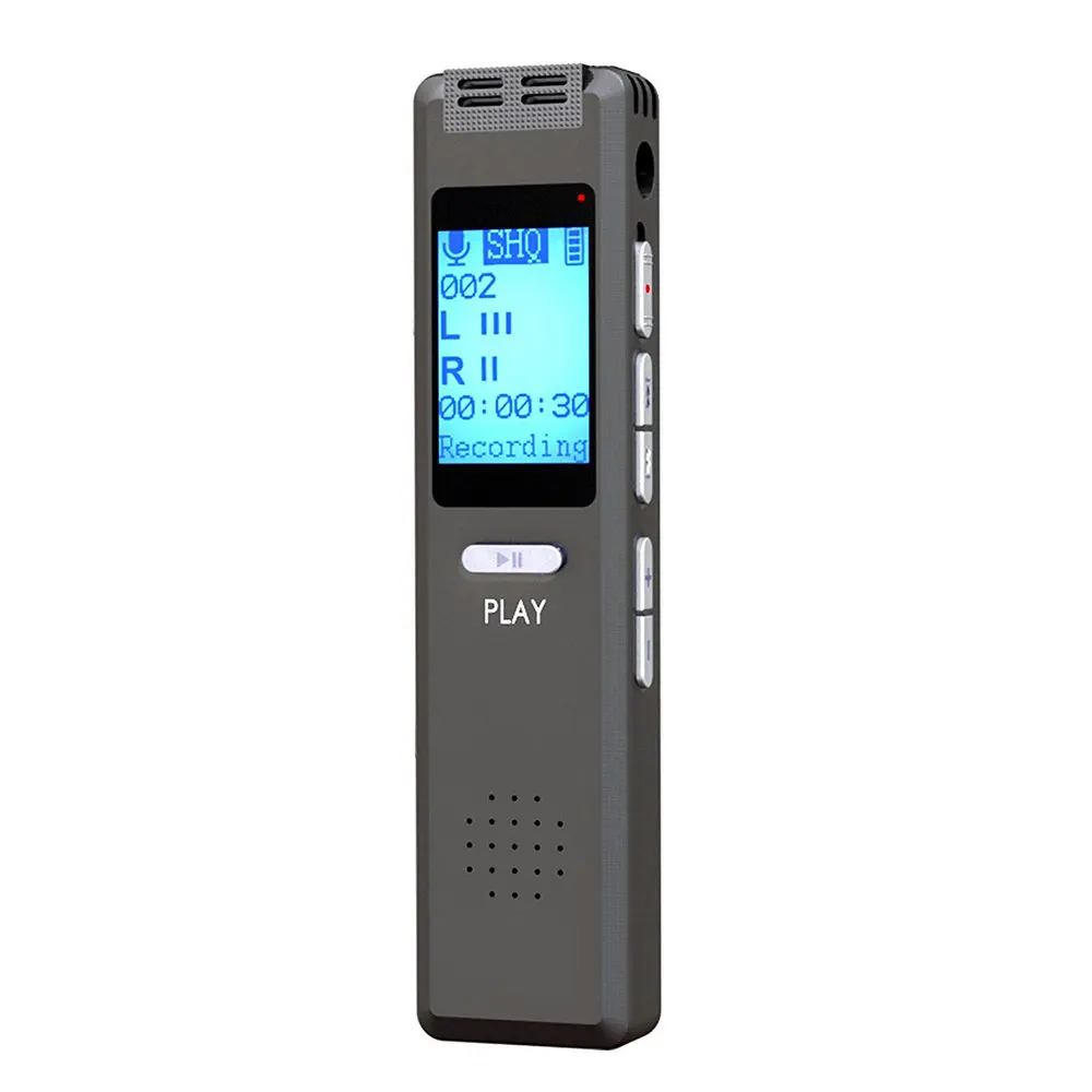 

Профессиональный USB-диктофон, MP3-плеер для записи, портативный стерео аудио, голосовой активации, перезаряжаемый диктофон, серый V22