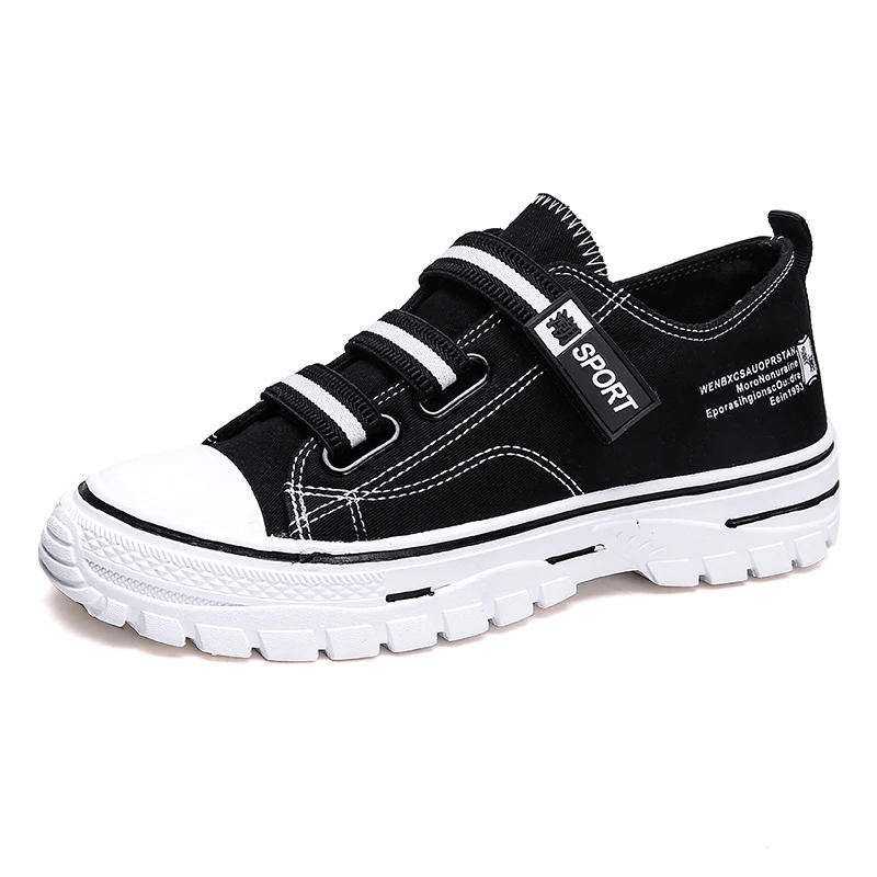 

Low-cut velcro sneakers student canvas men's shoes