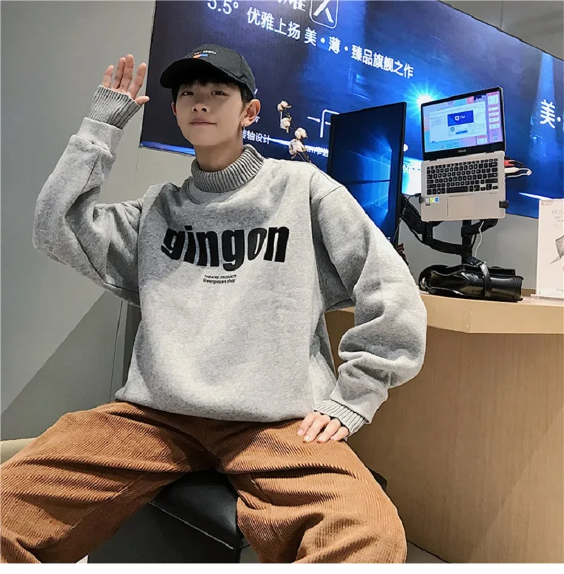 

ZOGAA 2021 New Winter Pullover Sweatshirt High Neck Casual Loose Fashion Trend Printing Harajuku Style Sweatshirt Men's Jacket