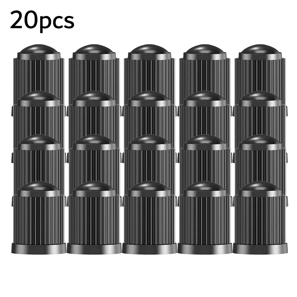 

20PCS Tire Valve Stem Cap Car Tyre Valve Black Bike Tyre Plastic Cap Dome Shape Dust Valve Valve Cap To Prevent Air Leak Dustpro