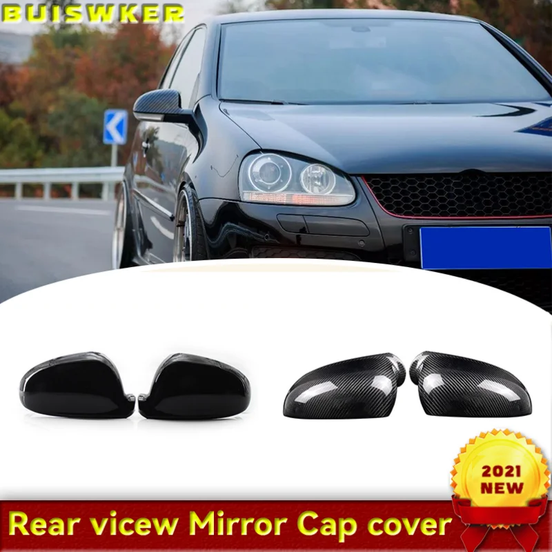 

2Pcs Carbon Fiber Style ABS Side Rear View Mirror Cover Replacement for Golf 5 MK5 2003-2009