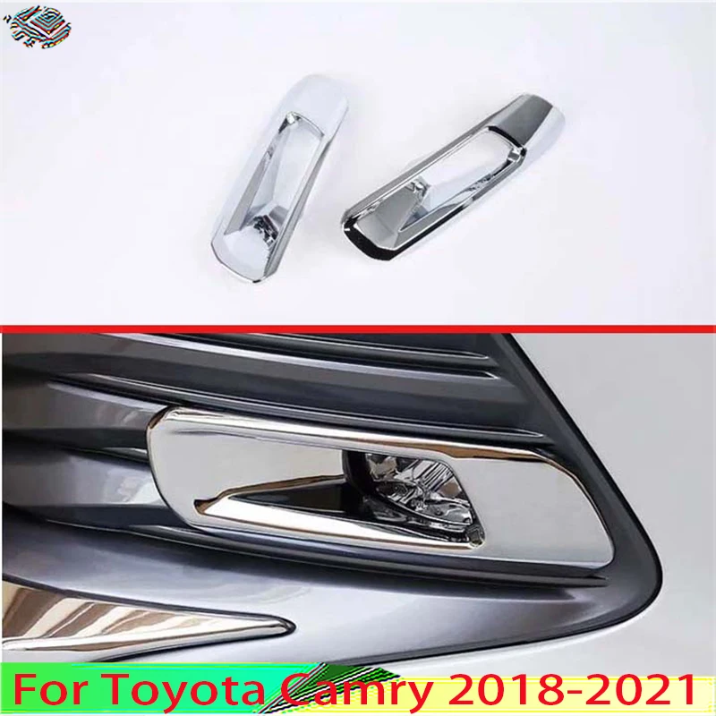 

For Toyota Camry 2018-2021 Car Decoration ABS Chrome Front Fog Light Lamp Cover Trim Molding Bezel Garnish Sticker