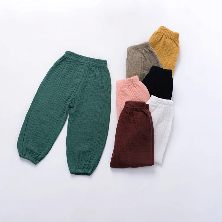 

Kids Wrinkled Cotton Retro Long Pants Boys Lantern Mosquito Pants Harem Pants Spring Kids Trousers Casual Kids Boy Clothes