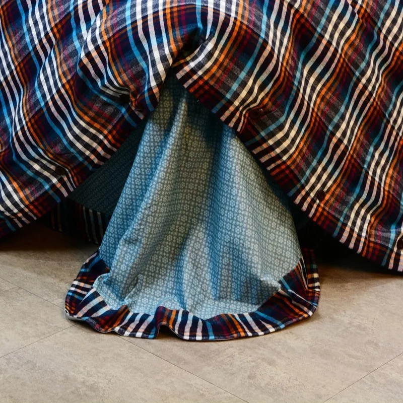 melhor 4 Pçs Xadrez Gingham Conjunto De Cama Com Button1 Duvet Cover + 1 Folha 2 Fronhas Algodão Grosso Tecido 800tc Ultra Macio Quente