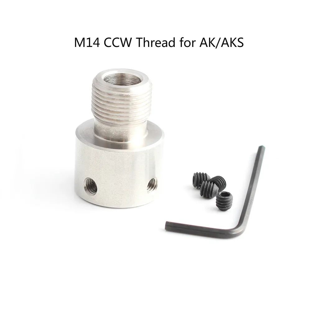

Tactical Stainless Steel Muzzle Brake M14 x 1 Left AK/SKS for 7.62*39 Thread Adapter CKC m4a1 Hunting Gun Accessories