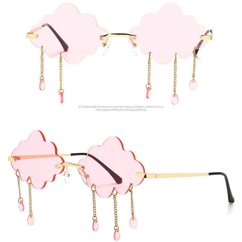 2020 Винтажные Солнцезащитные очки в стиле стимпанк с бахромой облаками модные без