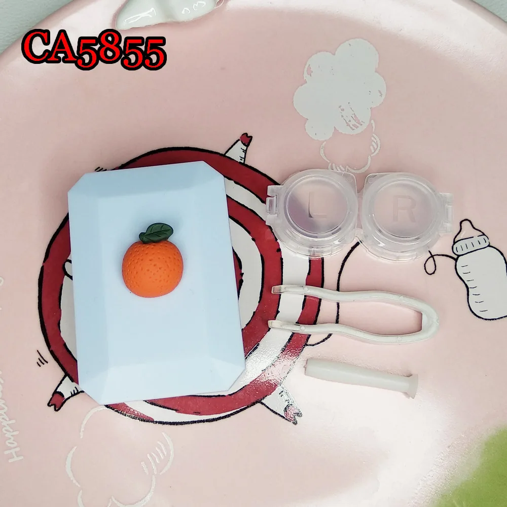 Фруктовый маленький цветной контейнер для контактных линз красивый Дорожный