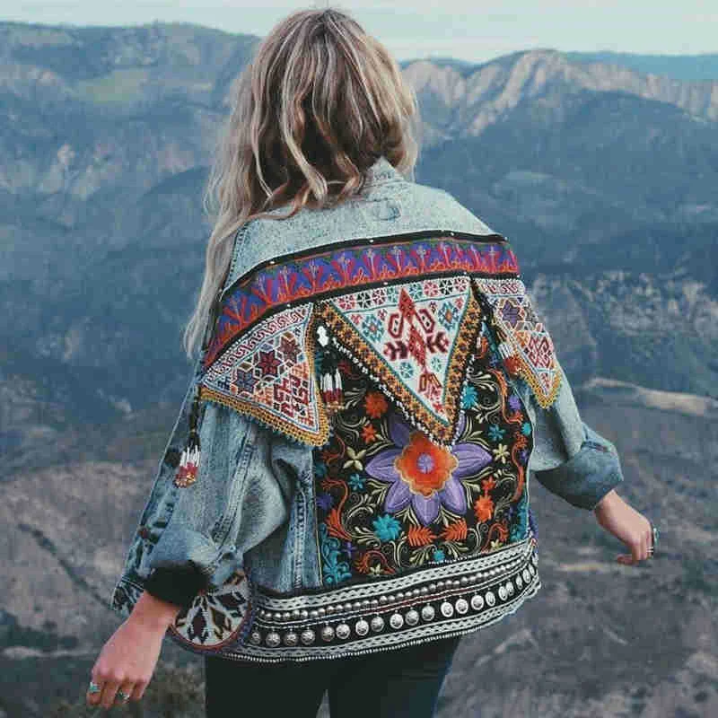 

Style National Style Embroidered women's wear long sleeve Lapel straight