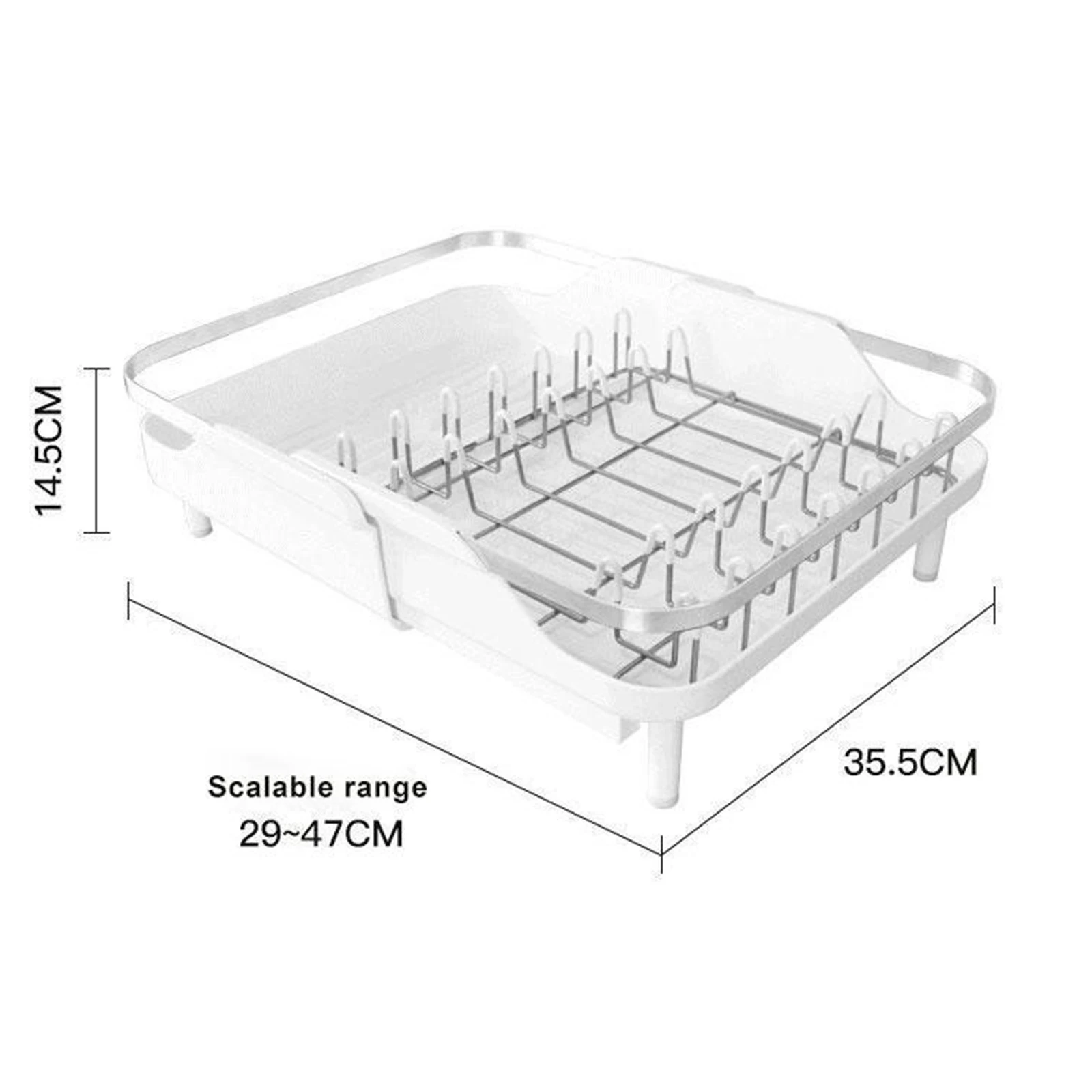 

Kitchen Stainless Steel Drain Rack Retractable Kitchen Dishes Holder Plastic Drain Rack QJS Shop
