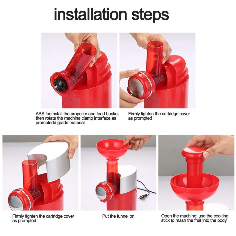 JuneJour Мини DIY Электрический автоматический фруктовый десерт машины Фруктового мороженого машина для дома штепсельная вилка Европейского или американского стандарта, вилка стандарта Великобритании, штепсельная вилка австралийского стандарта