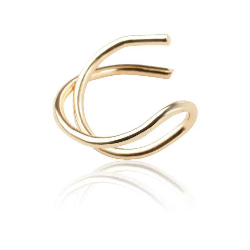 1 шт. простые серьги для женщин 2019 золотые серьги-каффы Клипсы Серьги-каффы без