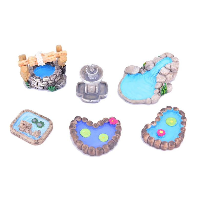 

Miniature Cute Rabbit Figurines Water Pool Fairy Garden Lawn Ornament Dollhouse Home Decor Craft Tabletop Ornament