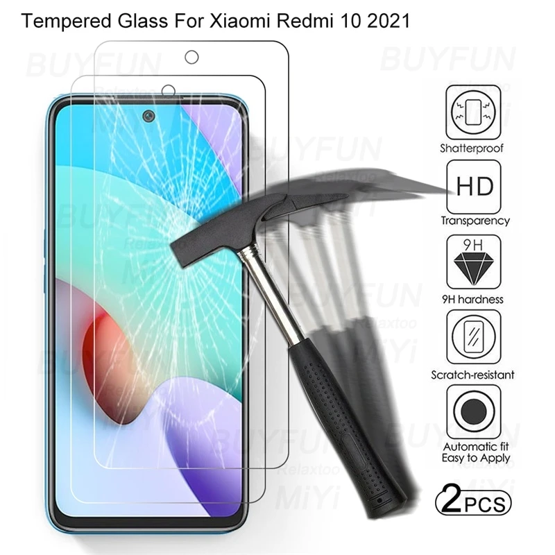 

2 шт. 2.5D 9H закаленное стекло премиум-класса для Xiaomi Redmy Readmi Redmi 10 Redmi10 2021 6,5 ''Защитные пленки для экрана Tougenged