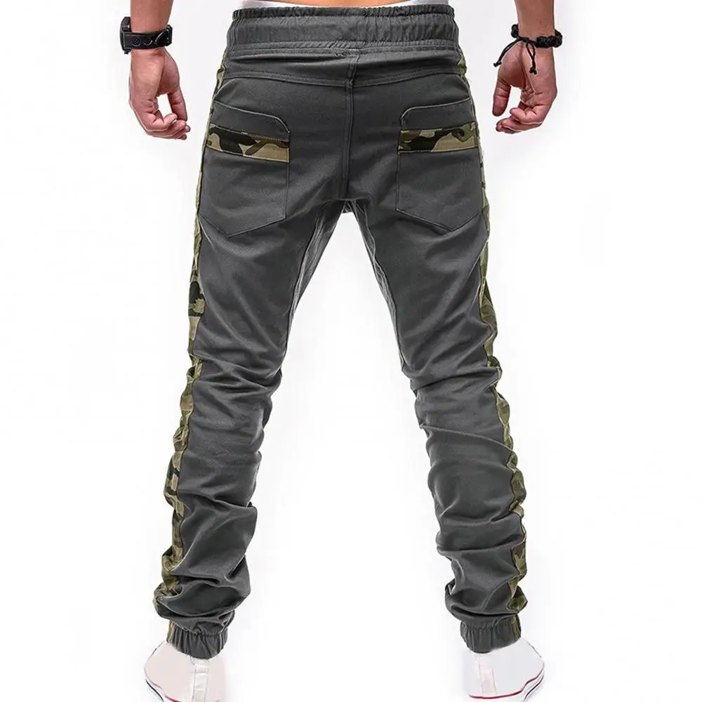 

Men Camouflage Patchwork Skinny Pants Outdoor Gym Pants Gym Pants Casual Elastic Sweatpants Drawstring Ankle Tied Sports pants