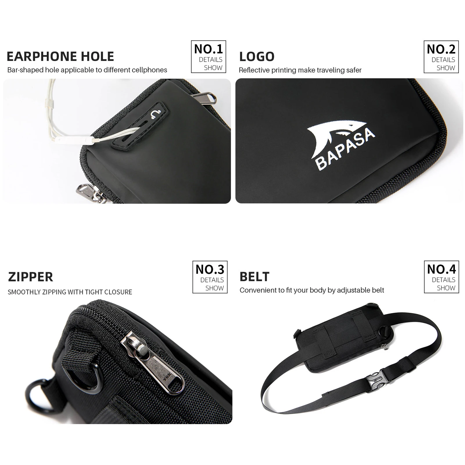 Тонкая сумка для телефона через плечо поясная подходит телефонов 6 5 дюймов