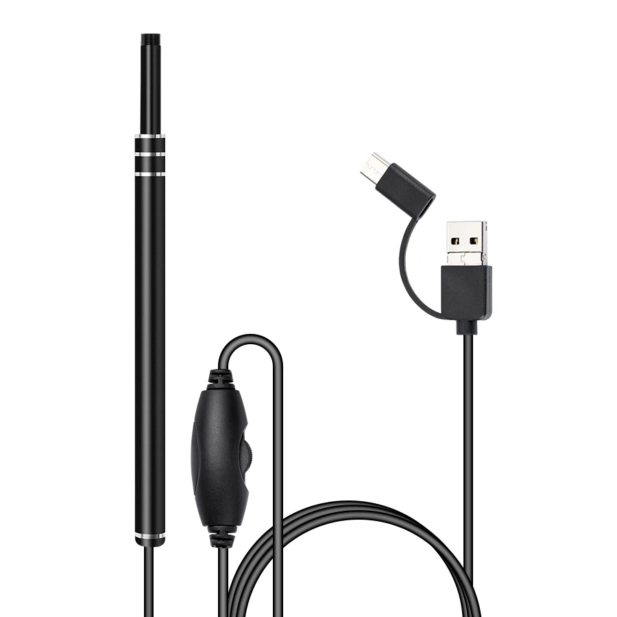 FUERS In Ear Cleaning Endoscope USB визуальная Ушная ложка 5 мм мини камера Android PC pick Otoscope бороскоп
