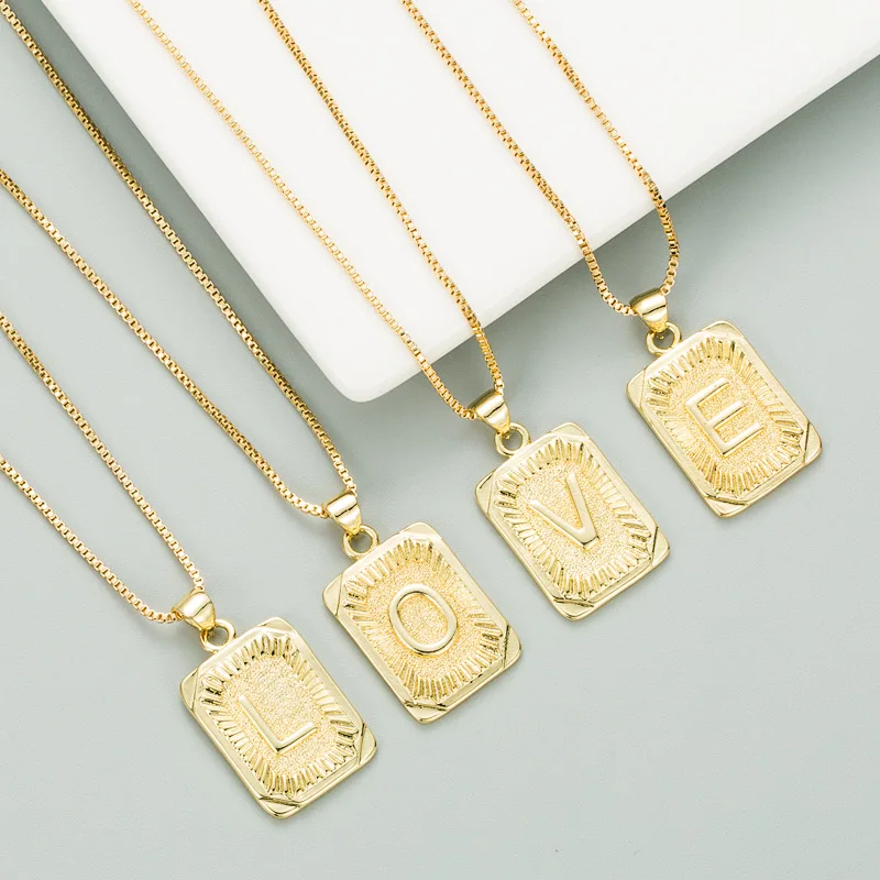 Европейский и американский Алфавит ожерелье модное простое мужское и женское хип-хоп 18 K позолоченные буквы кулон ожерелье имя подарок
