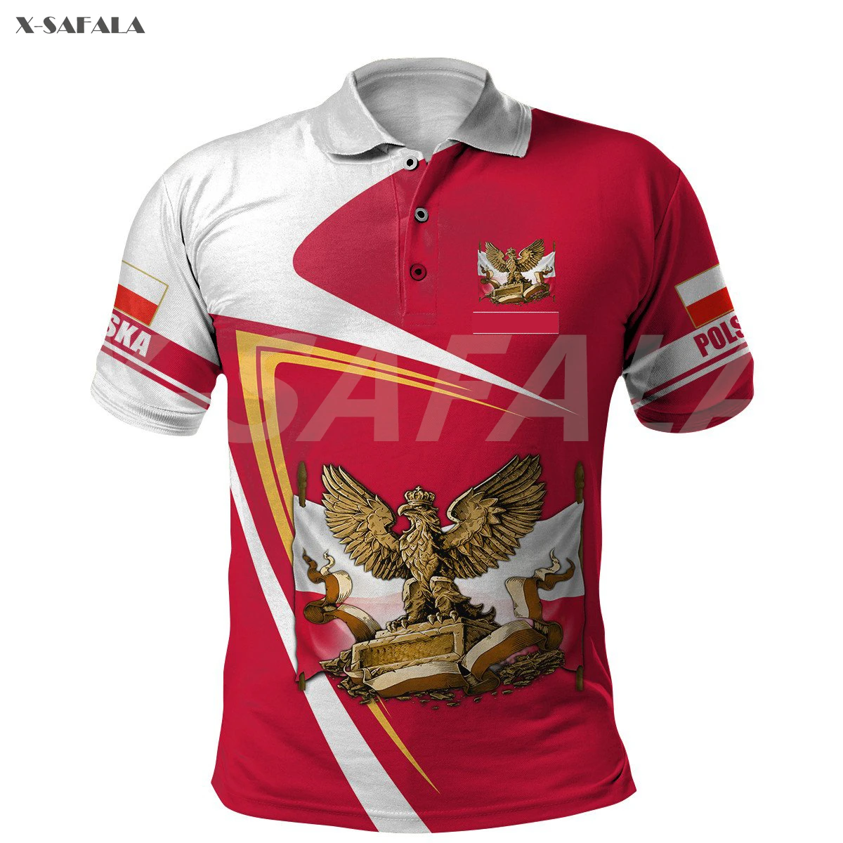 

Poland Polska Ealge Skull Country Emblem Flag 3D Full Printed Men Women Polo Shirt 2 Collar Short Sleeve Street Wear Casual Tee