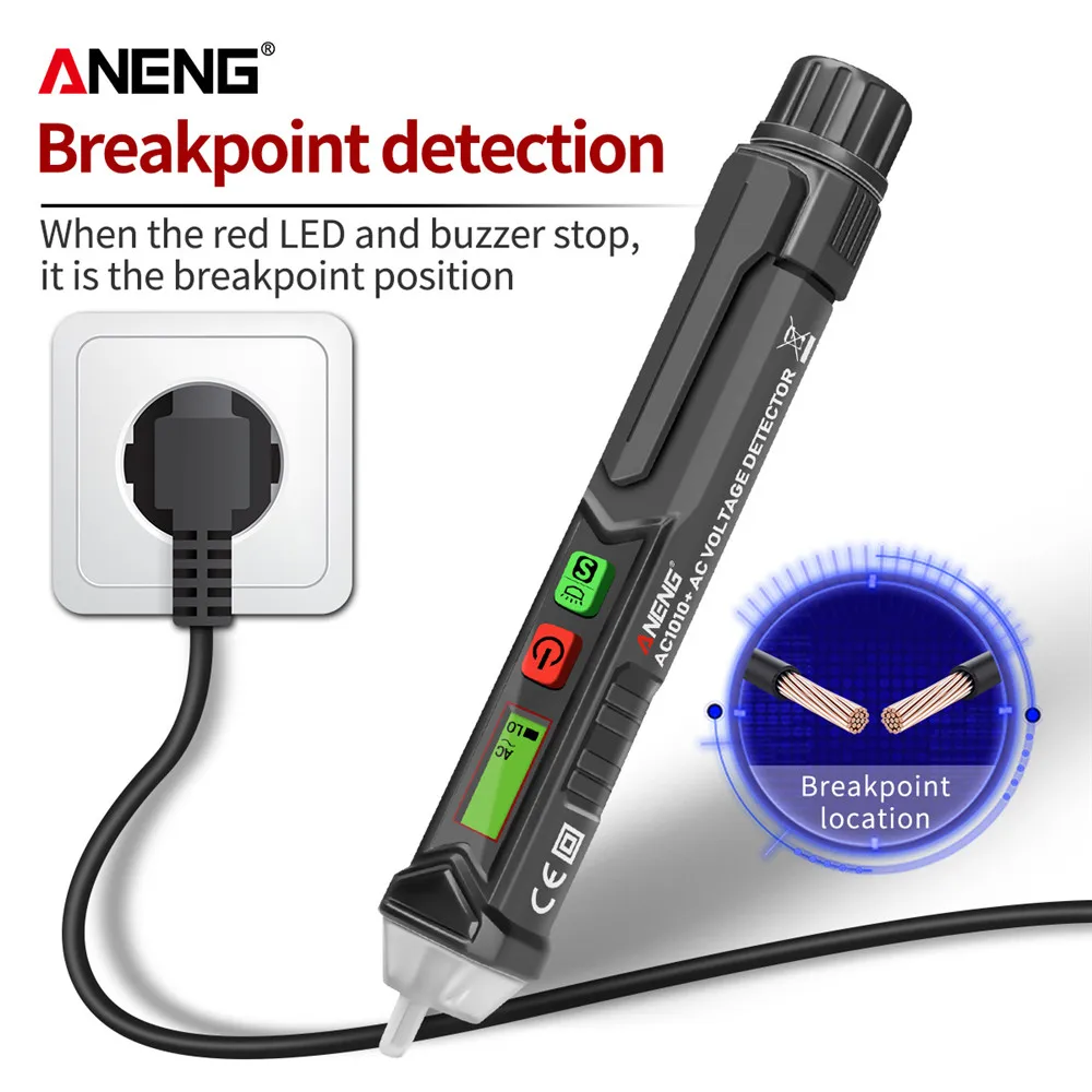 Цифровой детектор напряжения ANENG VC1010 + умный Бесконтактный измеритель