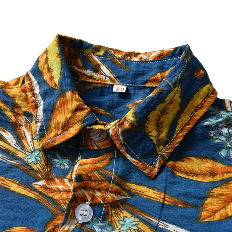

3 Pieces Kids Hawaiian Suit Set, Boys Floral Print Turn-Down Collar Short Sleeve Shirt+ Solid Color Round Neck T-Shirt+ Shorts