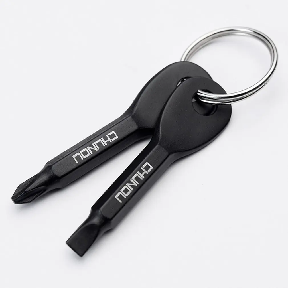

1 Set Stainless Steel Mini EDC Multifunction Screwdriver Key Shape Slotted Screwdrivers Keychain Pocket Repair Tool