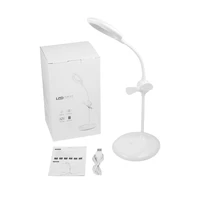 touch switch high brightness built in rechargeable battery eye protection 360%c2%b0rotating lighting led table lamp with fan