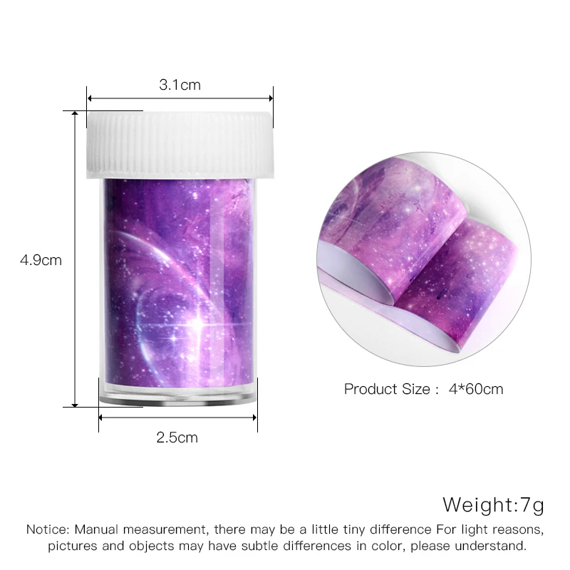 

10 Colors Starry Sky Nail Foil Set Gradient Color Effect Nail Art Transfer Paper 4*60cm DIY Manicure Nail Art Sticker Decoration