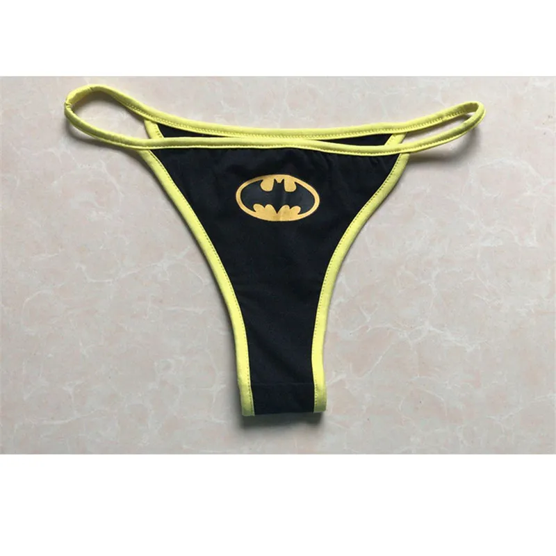 Sexy Woman Super Hero Batman Captain America Superman Cosplay Cartoon Fun Underwear Panties Thong Cotton | Тематическая одежда и