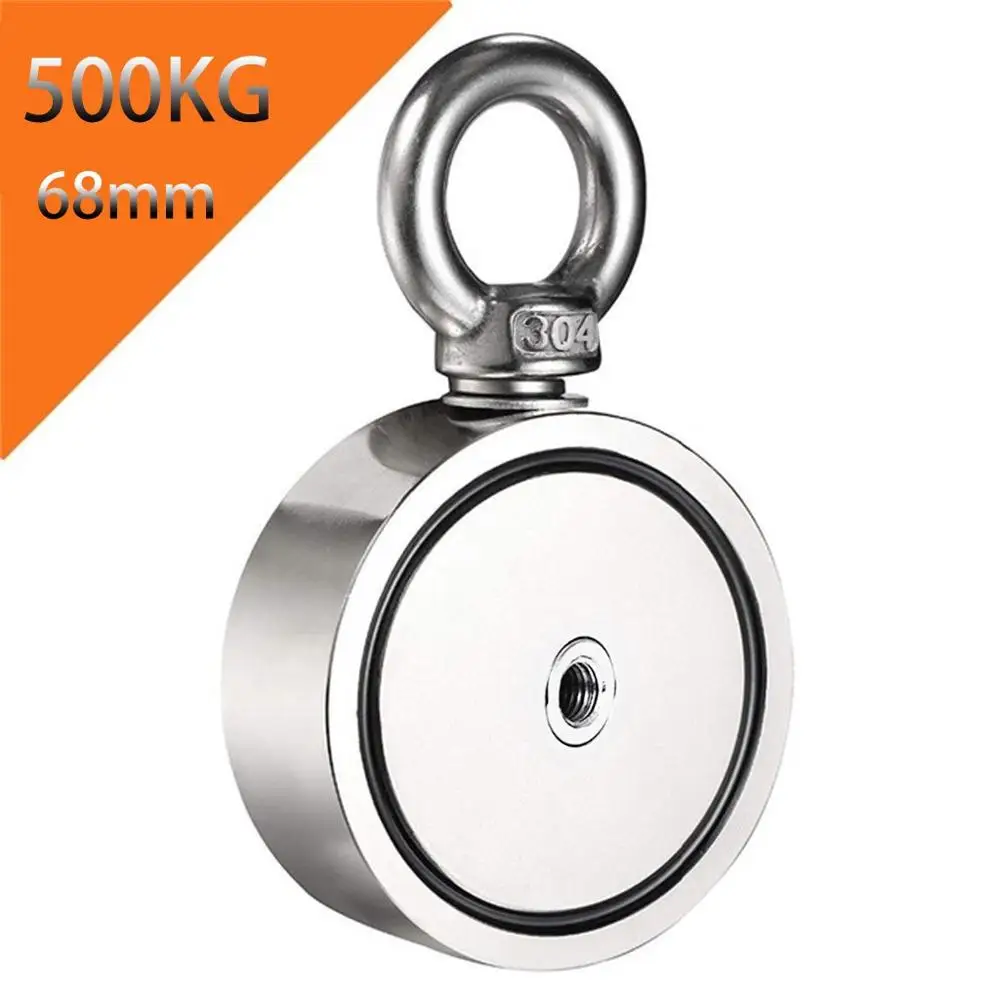 Мощный Неодимовый магнит 500/300/200 кг с кольцом держателем + 5 м веревкой|Крючки и