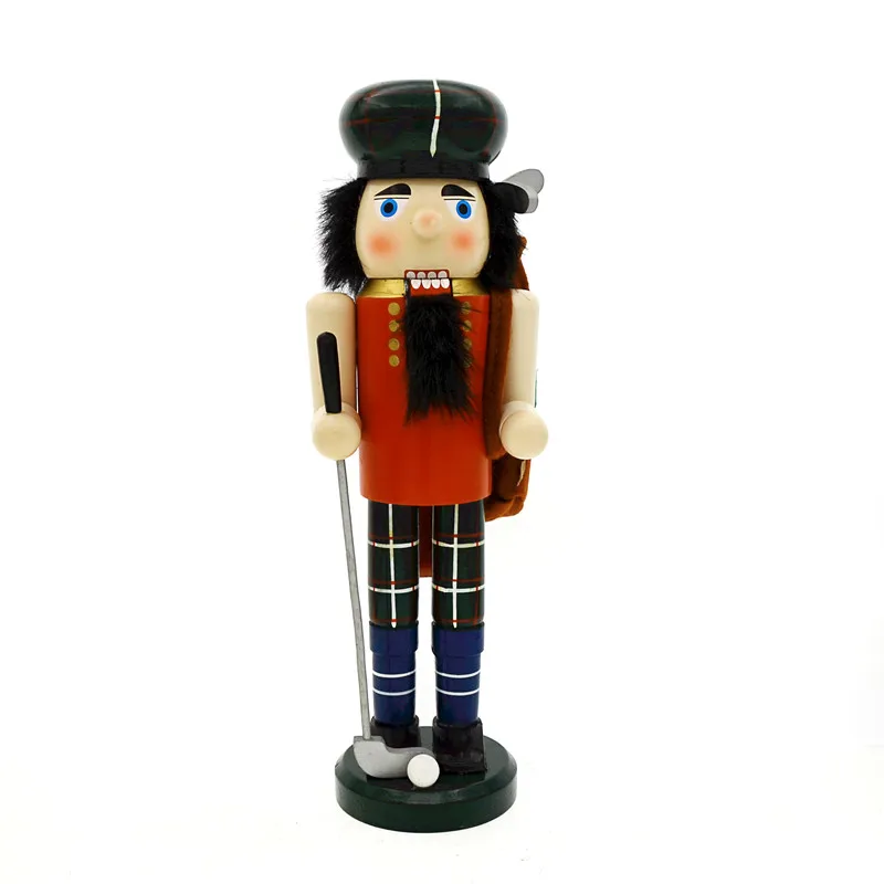 34 см Рождественский подарок Оригинальный Деревянный Гольф плеер Щелкунчики