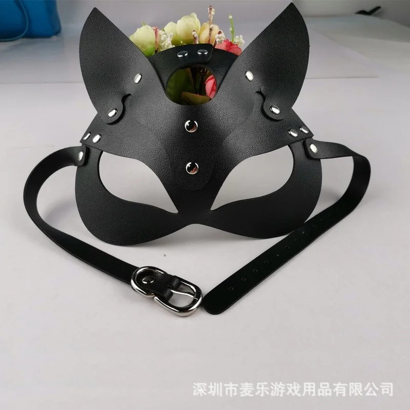 Эротическая женская сексуальная маска полумаска лисы для косплея кожаная