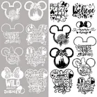 Стирающаяся виниловая наклейка в виде Головы Микки Мауса, с розами