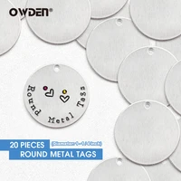 owden 20pcs jewelry diy stamping blanks aluminium rounds charms dog tag pendants ornament jewelry making