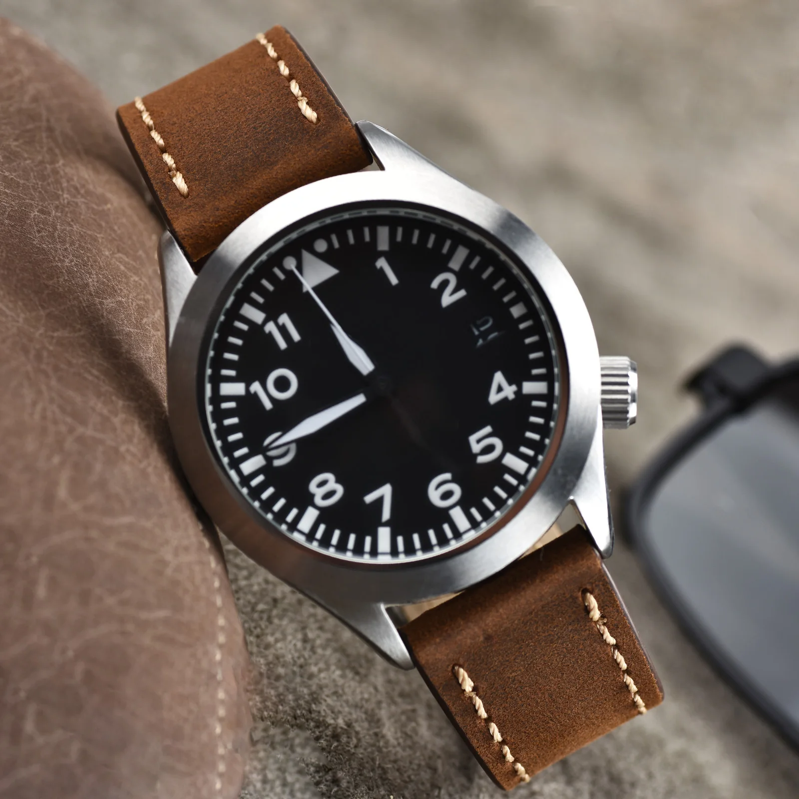 BEAFIRY Quick Release Watch Band 18mm 20mm 22mm Vintage Crazy Horse/calfskin Leather Strap Watchband for huawei fossil Brown