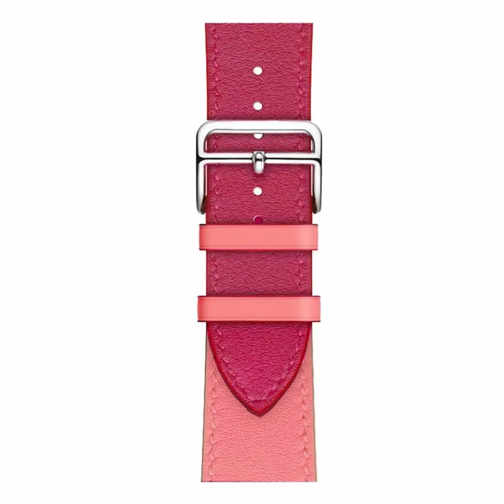 Один тур ремешок из натуральной кожи петлевой для Apple Watch Band 42 мм 38 мм 40 мм 44 мм для iWatch Series 1 2 3 4 - Цвет ремешка: rose pink
