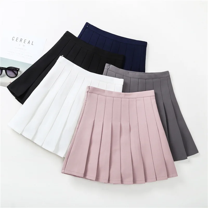 

New Spring and Autumn 3-15 years old girl elastic waist pleated skirt school uniform student skirt