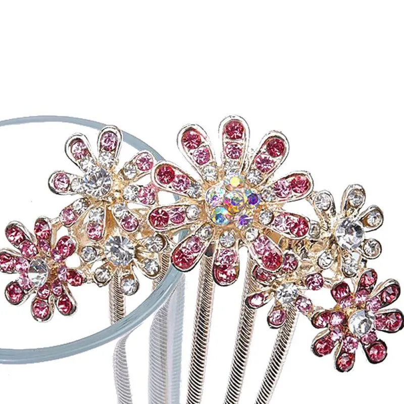 Модный стиль Blingbling шпилька сплав В ролях цветок лепесток волосы красивый гребень заколка для волос жемчужный гребень аксессуар для волос