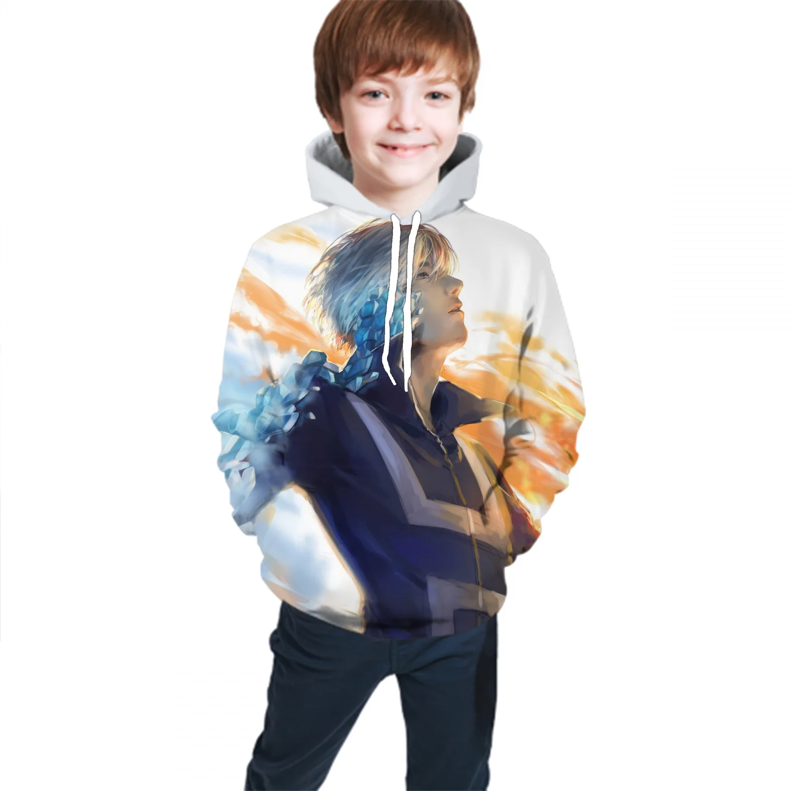 

Kids clothes Popular Anime My Hero Academia Printed Sweatshirt Casual Hoodie Suitable For Children Unisex trend hoodies