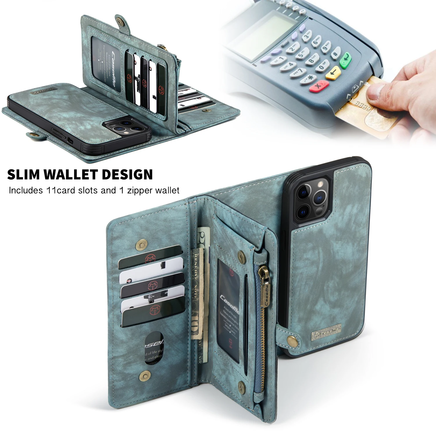 

Wallet phone case For iphone 12 11 pro max XR X XS MAX case with card pockets Retro Magnetic Card Wallet For iphone 7 8 plus