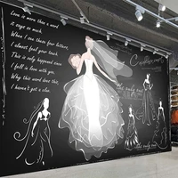 custom 3d wallpaper modern blackboard hand painted wedding fashion clothing store background wall painting photo wall murals 3 d