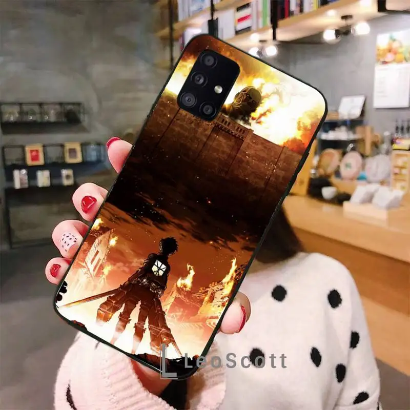 

Anime Japanese attack on Titan Phone Cases For Samsung A50 A51 A71 A31 A21S S8 S9 S10 S20 S21 Plus Fe Ultra 4G 5G